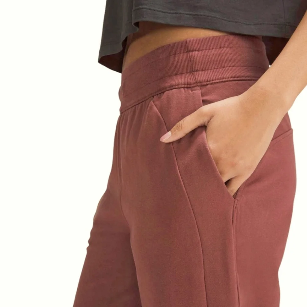 Lululemon Scuba High Rise Fleece Joggers Date Brown Sz 4